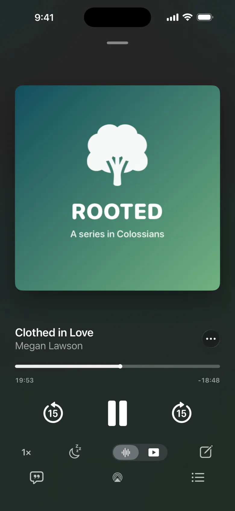Podcast and video player in the member app
