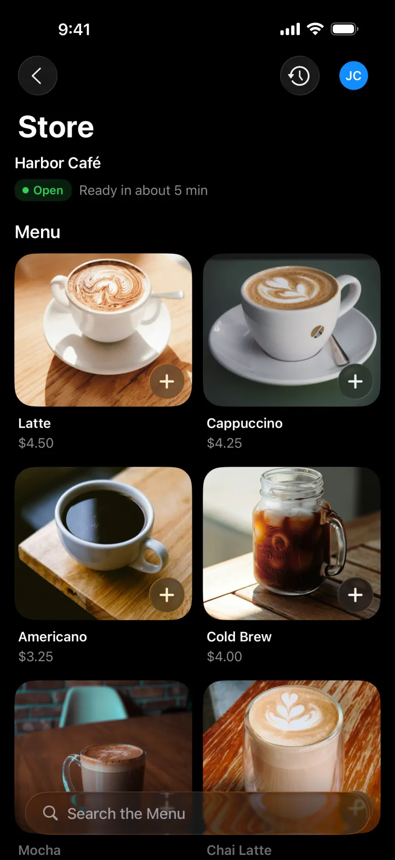 Ordering ahead in the member app