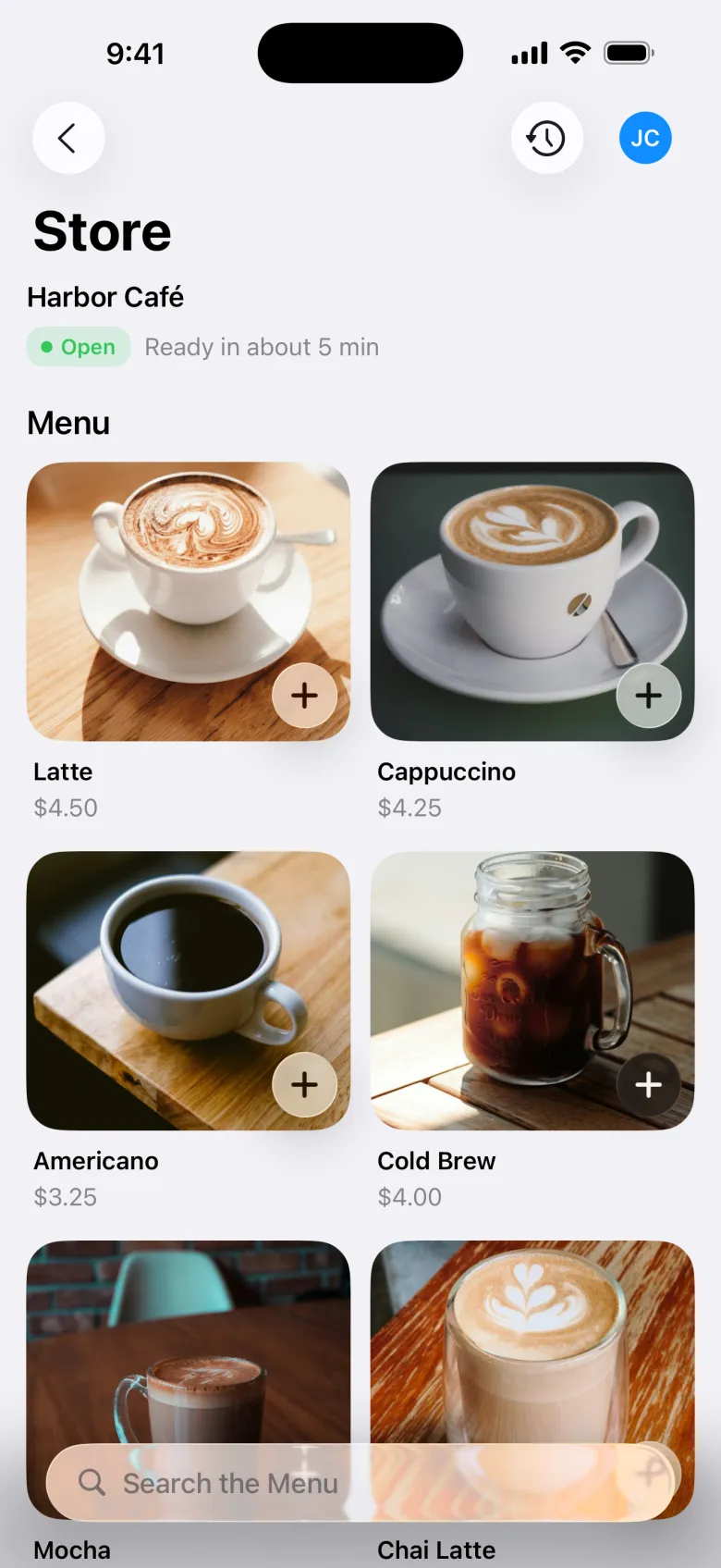 Ordering ahead in the member app